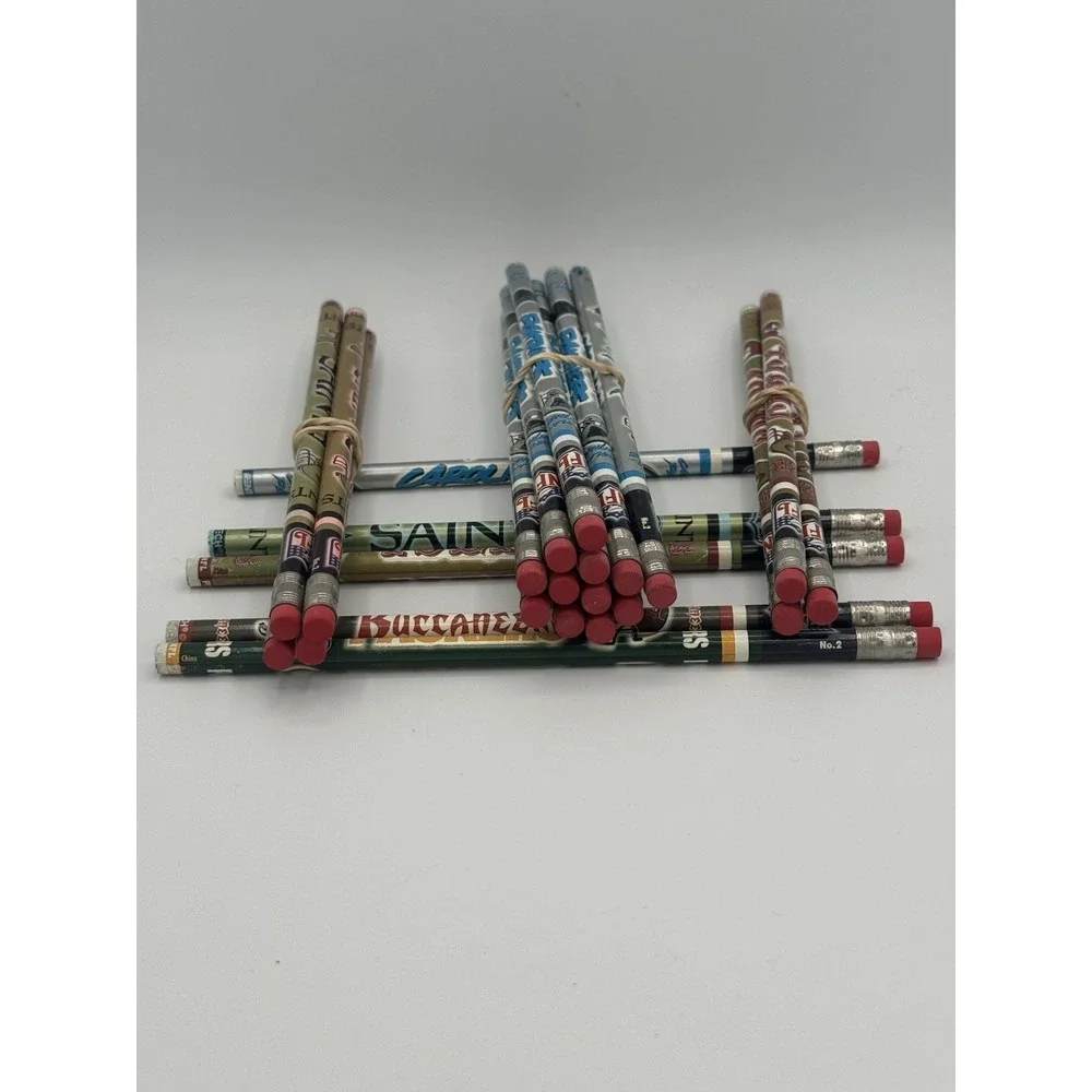 24 Various NFL Pencils, Unused - NFC Teams - Panthers 49ers Buccs Packers Saints